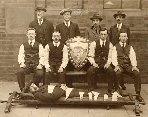 Winning team in the Edgar Allen Ambulance Shield Competition, Sheffield, Yorkshire, c. 1910 Winning team in the Edgar Allen Ambulance Shield Competition, Sheffield, Yorkshire, c. 1910