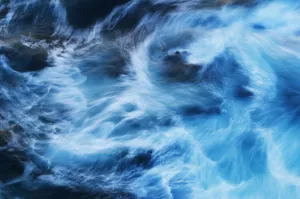 Abstract image of large sea swells hitting the rocks, Portuguese southwestern coast Abstract image of large sea swells hitting the rocks, Portuguese southwestern coast