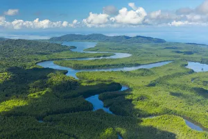 Aerial view of Delta Sierpe River Terraba, Corcovado National Park, Osa Peninsula Aerial view of Delta Sierpe River Terraba, Corcovado National Park, Osa Peninsula