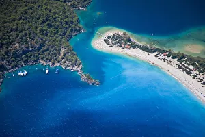 Aerial view of the famous Blue Lagoon and Belcekiz beach along the Turquoise coast Aerial view of the famous Blue Lagoon and Belcekiz beach along the Turquoise coast