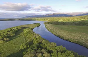 Aerial view over Insh Marshes National Nature Reserve, Cairngorms National Park, Scotland Aerial view over Insh Marshes National Nature Reserve, Cairngorms National Park, Scotland