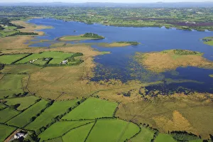 Aerial view of Lough Beg, east of Castledawson, County Antrim, Northern Ireland, UK Aerial view of Lough Beg, east of Castledawson, County Antrim, Northern Ireland, UK