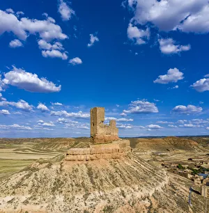 Aerial view of the old Montuenga de Soria Castle, Castille and Leon, Province of Soria Aerial view of the old Montuenga de Soria Castle, Castille and Leon, Province of Soria