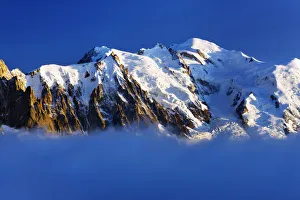 Aiguille du Midi (3, 842m) and Mont Blanc (4, 810m) at sunset, Haute Savoie, France Aiguille du Midi (3, 842m) and Mont Blanc (4, 810m) at sunset, Haute Savoie, France