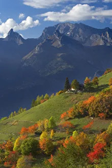 Autumn colours at Iserables above the Rhone Valley near Sion, la Valais, Switzerland Autumn colours at Iserables above the Rhone Valley near Sion, la Valais, Switzerland