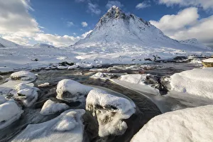 Buachaille Etive Mor in winter, Rannoch Moor, Highlands, Scotland, UK. January 2015 Buachaille Etive Mor in winter, Rannoch Moor, Highlands, Scotland, UK. January 2015
