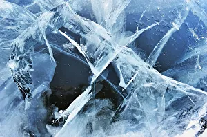 Cracks in the ice of Lake Baikal, Siberia, Russia, March Cracks in the ice of Lake Baikal, Siberia, Russia, March