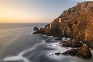 The Crowns Engine houses bathed in late evening light, Botallack, West Cornwall, UK The Crowns Engine houses bathed in late evening light, Botallack, West Cornwall, UK