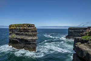 Western Europe Coastal Scenery Prints: Dun Briste sea stack - composed of Deltaic sandstone