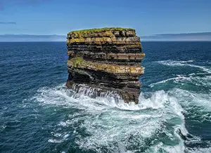 Western Europe Rock Formations Prints: Dun Briste sea stack - composed of Deltaic sandstone