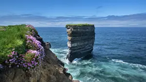 Western Europe Rock Formations Prints: Dun Briste sea stack - composed of Deltaic sandstone