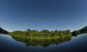 Fisheye view of Cocha Cashu Lake, Manu National Park, Peru Fisheye view of Cocha Cashu Lake, Manu National Park, Peru