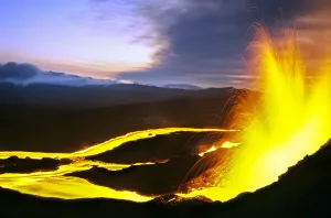 Fissure eruption of Chico Volcano into 9km diameter caldera. Sierra Negra volcano Fissure eruption of Chico Volcano into 9km diameter caldera. Sierra Negra volcano