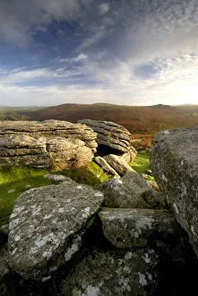Granite rock outcrops, Combestone Tor, Dartmoor National Park, Devon. UK November 2006 Granite rock outcrops, Combestone Tor, Dartmoor National Park, Devon. UK November 2006