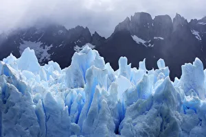 Grey glacier with mountains in the background, Torres del Paine National Park, Patagonia Grey glacier with mountains in the background, Torres del Paine National Park, Patagonia