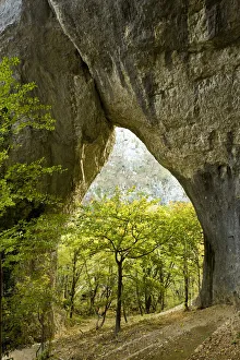 Karstic rock arch in the Korana canjon, Plitvice Lakes National Park, Croatia, October Karstic rock arch in the Korana canjon, Plitvice Lakes National Park, Croatia, October