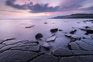 Kimmeridge Bay ledges at sunset, Dorset, UK. September 2014 Kimmeridge Bay ledges at sunset, Dorset, UK. September 2014