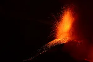 Lava and ash erupting from volcano, Volcano Cumbre Vieja, La Palma, Canary Islands. November, 2021 Lava and ash erupting from volcano, Volcano Cumbre Vieja, La Palma, Canary Islands. November, 2021