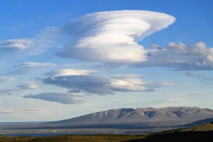 Lenticular clouds above Torres del Paine National Park. Patagonia, Chile. November 2018 Lenticular clouds above Torres del Paine National Park. Patagonia, Chile. November 2018