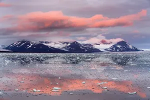 First sunset in Arctic print, Spitsbergen landscape