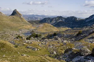 Poscenska Valley, snow on distant mountains, Durmitor NP, Montenegro, October 2008 Poscenska Valley, snow on distant mountains, Durmitor NP, Montenegro, October 2008