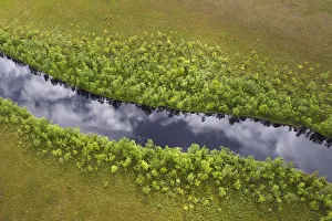RF- Aerial view of river with clouds reflected in water, Sjaunja Bird Protection Area RF- Aerial view of river with clouds reflected in water, Sjaunja Bird Protection Area