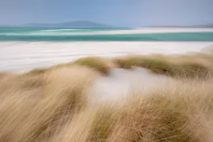 RF - Sand dunes with Marram grass (Ammophila arenaria) and beach at Seilebost beach RF - Sand dunes with Marram grass (Ammophila arenaria) and beach at Seilebost beach