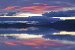 RF- Sunset over Loch Insh, Cairngorms National Park, Highlands, Scotland, UK, November RF- Sunset over Loch Insh, Cairngorms National Park, Highlands, Scotland, UK, November