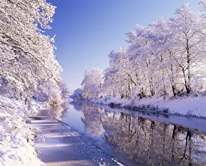 River Bann in winter, upstream from Katesbridge, County Down, Northern Ireland, UK River Bann in winter, upstream from Katesbridge, County Down, Northern Ireland, UK