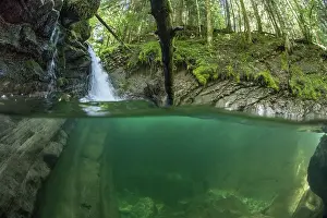 Print of Split Level View of the Guiers Vif River and Waterfall