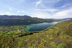 Alps Mountain Landscape Prints: View of the bay of Gresine in spring