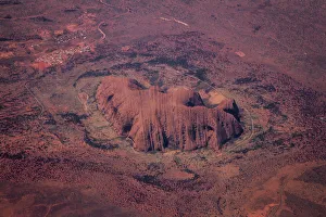 View from plane of Ayers Rock (Uluru), Northern Territory, Australia, November View from plane of Ayers Rock (Uluru), Northern Territory, Australia, November