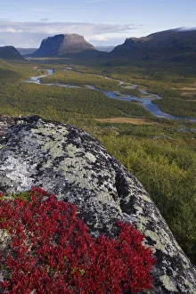 View along Rapadalen valley towards Tjahkkelij from Lulep Spadnek, with Nammatj mountain View along Rapadalen valley towards Tjahkkelij from Lulep Spadnek, with Nammatj mountain