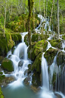 Water cascading down Toberia falls, Andoin, Sierra Entzia Natural Park, Alava, Basque Country Water cascading down Toberia falls, Andoin, Sierra Entzia Natural Park, Alava, Basque Country
