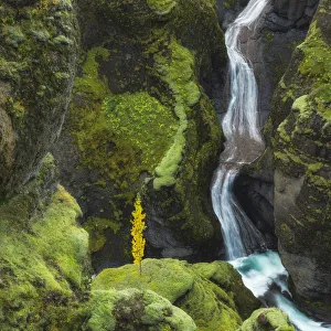 Waterfall in Fjaorargljufur canyon, Kirkjubaejarklaustur, Iceland, August 2017 Waterfall in Fjaorargljufur canyon, Kirkjubaejarklaustur, Iceland, August 2017