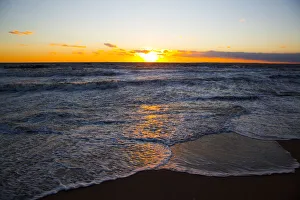 Winter gale in sea at sunset, Long Island Sound, Hammonasset State Park, Madison Winter gale in sea at sunset, Long Island Sound, Hammonasset State Park, Madison