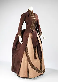 Late 19th-Century Fashion Print - Elegant Two-Piece Ensemble