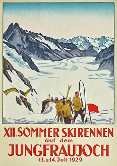 The 12th Summer Ski Race on Jungfraujoch, 1929 Print