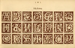 16th Century Print from "The Book of Ornamental Alphabets" 1862