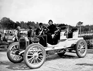 Edwardian Era Transport Prints: 1908 Buick at Brooklands. Creator: Unknown