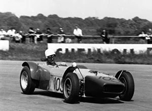 British Classic Car Racing Prints: 1963 U2, Mallock at Silverstone. Creator: Unknown