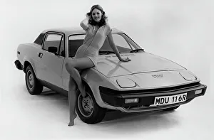 1976 Triumph TR7 with female model. Creator: Unknown 1976 Triumph TR7 with female model. Creator: Unknown