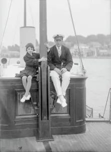 1st Earl of Birkenhead with his daughter on board their yacht, (Isle of Wight?), c1925 1st Earl of Birkenhead with his daughter on board their yacht, (Isle of Wight?), c1925