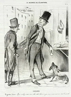 Honoré Daumier Caricatures Prints: 2 heures - Le gouter d'Azor, 1839. Creator: Honore Daumier