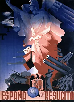 Vintage Spanish Propaganda Print, circa 1936-1939
