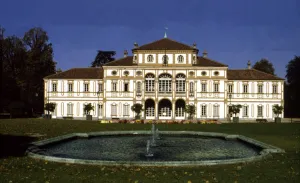 Baroque Villa Print with Fountain and Gardens