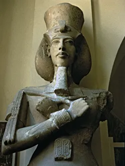 Ancient Egyptian Pharaoh Statue Print