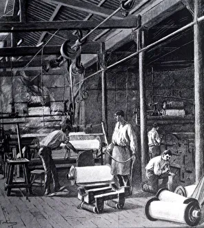 Industrial Labor in Early Factory Setting Print