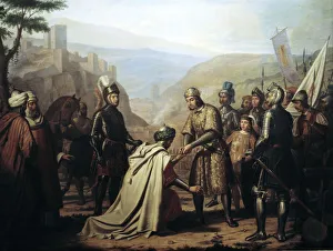 Medieval Diplomacy Print: Scene of Submission and Alliance