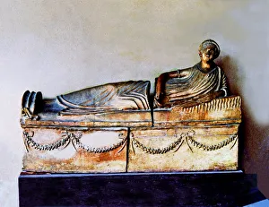 Ancient Etruscan Sarcophagus Terracotta Print 3rd Century BC